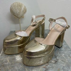 Gold Platform Heels